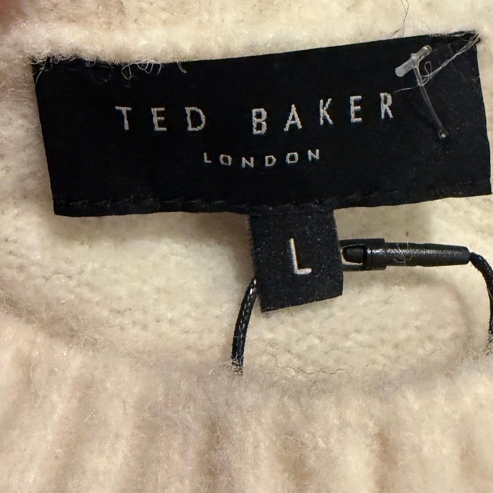 NWT Ted Baker London Floral Embroidered Wool Alpaca Blend Cream Sweater Women M - Picture 8 of 12